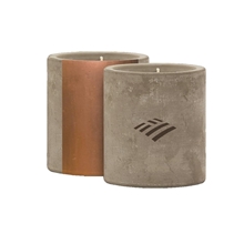 aerial view a group of aura 3 oz concrete candle, image 1 of 2