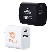 a group of dual 18w usb - a / usb - c power adapter