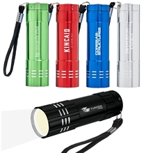 aerial view a group of spectre cob led aluminum flashlight w / strap, image 1 of 2