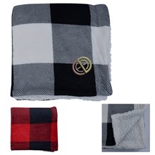 a group of buffalo plaid sherpa blanket