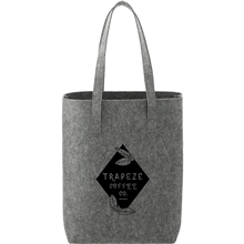 aerial view a charcoal recycled felt shopper tote, image 1 of 6