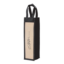 aerial view a black napa wine gift tote, image 1 of 2