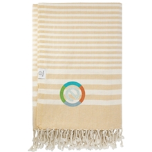 aerial view a beige hilana upcycled fethiye throw blanket, image 1 of 6