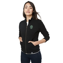 aerial view a black (995) womens american giant moto full zip, image 1 of 13