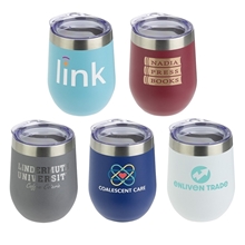 aerial view a group of 10 oz senso(r) refresh classic vacuum insulated stainless steel wine tumbler, image 1 of 3