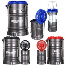 aerial view a group of colorful c.o.b lantern fan light, image 1 of 2