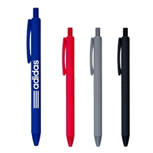 aerial view a group of bolt soft touch retractable ballpoint pen, image 1 of 3