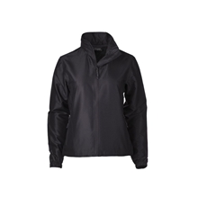 aerial view a black ladies mist windbreaker jacket, image 1 of 4