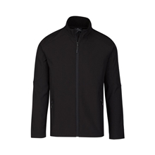 aerial view a black mens nexus soft shell jacket, image 1 of 2