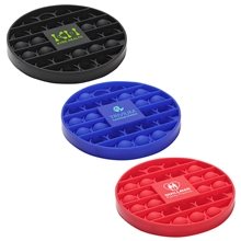 aerial view a group of promotional custom push pop it round bubble game, image 1 of 2