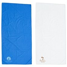 aerial view a group of boardwalk 1- color 30 x 60 microfiber beach mat blanket / towel, image 1 of 2