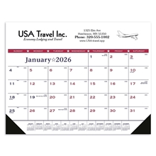 aerial view a group of patriotic desk pad with vinyl corners calendar, image 1 of 4
