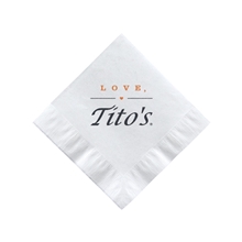 aerial view a white beverage napkin - white, image 1 of 8