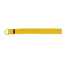 aerial view a athletic gold silkscreened wrist lanyard, image 1 of 2