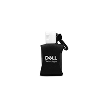 aerial view a black 1 oz hand sanitizer w / neoprene sleeve, image 1 of 2