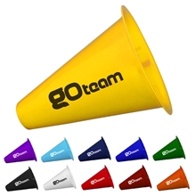 a group of polypropylene 8 solid color megaphone