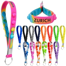 aerial view a group of popper stress reliever key chain, image 1 of 2