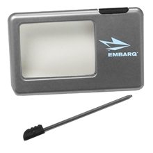 a silver magnifier light pen