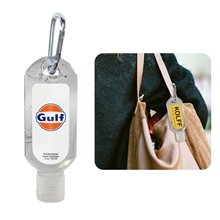a clear/silver citrus scented hand sanitizer with carabiner - 2 oz