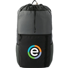 aerial view a black/gray nbn trailhead recycled lightweight 15l cinch pack, image 1 of 8