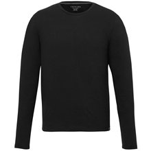 aerial view a black (995) mens somoto eco long sleeve tee, image 1 of 4