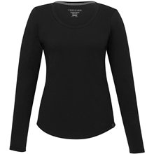 aerial view a black (995) womens somoto eco long sleeve tee, image 1 of 4