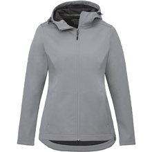 aerial view a quarry (938) womens lefroy eco lightweight softshell jacket with hood, image 1 of 9