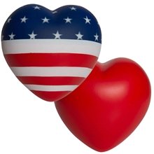 a group of american flag heart stress ball - stress reliever