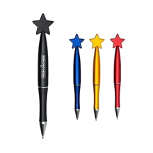 aerial view a group of stylish elegant star topped pen, image 1 of 2
