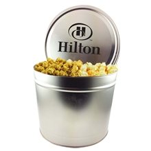 a group of two gallon popcorn tin - trio popcorn