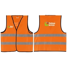 aerial view a orange reflective safety vest, image 1 of 2