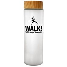 a group of bamboo pattern 22 oz frosted glass bottle