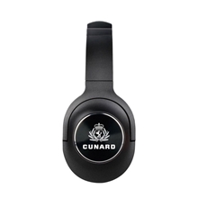 aerial view a black tranq lite noise - canceling bluetooth headphones, image 1 of 3