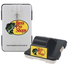 aerial view a black clip & translucent frost insect repellent easy reach clip with credit card insect repellent, image 1 of 7
