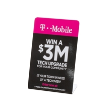 aerial view a custom counter display sign 3.5w x 5.5h, image 1 of 2