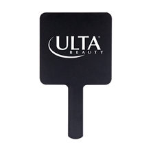 aerial view a black rubberized mini handheld mirror, image 1 of 4