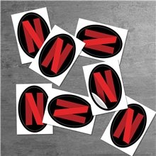 a group of 3 x 2 oval sticker