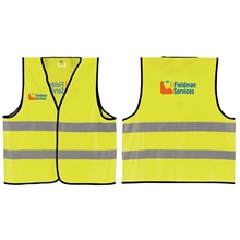 aerial view a safety yellow reflective safety vest, image 1 of 4