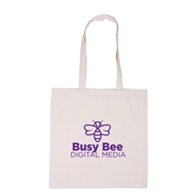 aerial view a natural basic cotton sheeting natural economy canvas tote bag - 15 x 15, image 1 of 3