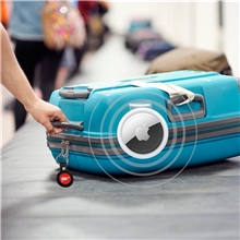 aerial view a group of apple airtag leather case gift set, image 1 of 2