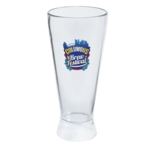 aerial view a clear 5 oz plastic flared pilsner sampler, image 1 of 2