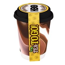 aerial view a custom to - go 12 oz cup with tea bag, image 1 of 4