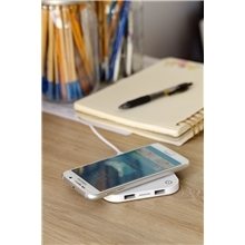 a group of power deck wireless charger with dual usb ports