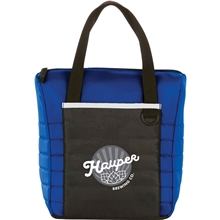 aerial view a royal quilted 12- can lunch cooler, image 1 of 2