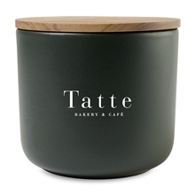 aerial view a black be home(r) brampton stoneware container - large, image 1 of 3