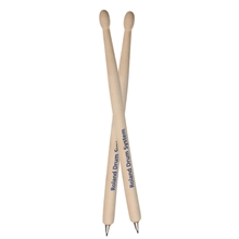 a beige drumstick shaped wooden pen