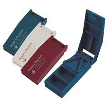 a group of convenient pill splitter with storage