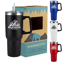 a group of mammoth 40 oz vacuum insulated tumbler with handle and straw