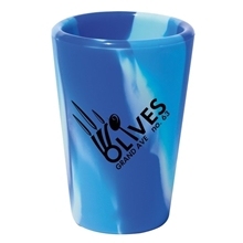 aerial view a arctic sky (blue/light blue swirl) promotional custom silipint(tm) silishot - 1.5 oz, image 1 of 2