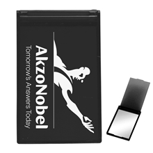 aerial view a translucent black rectangle compact mirror, image 1 of 2